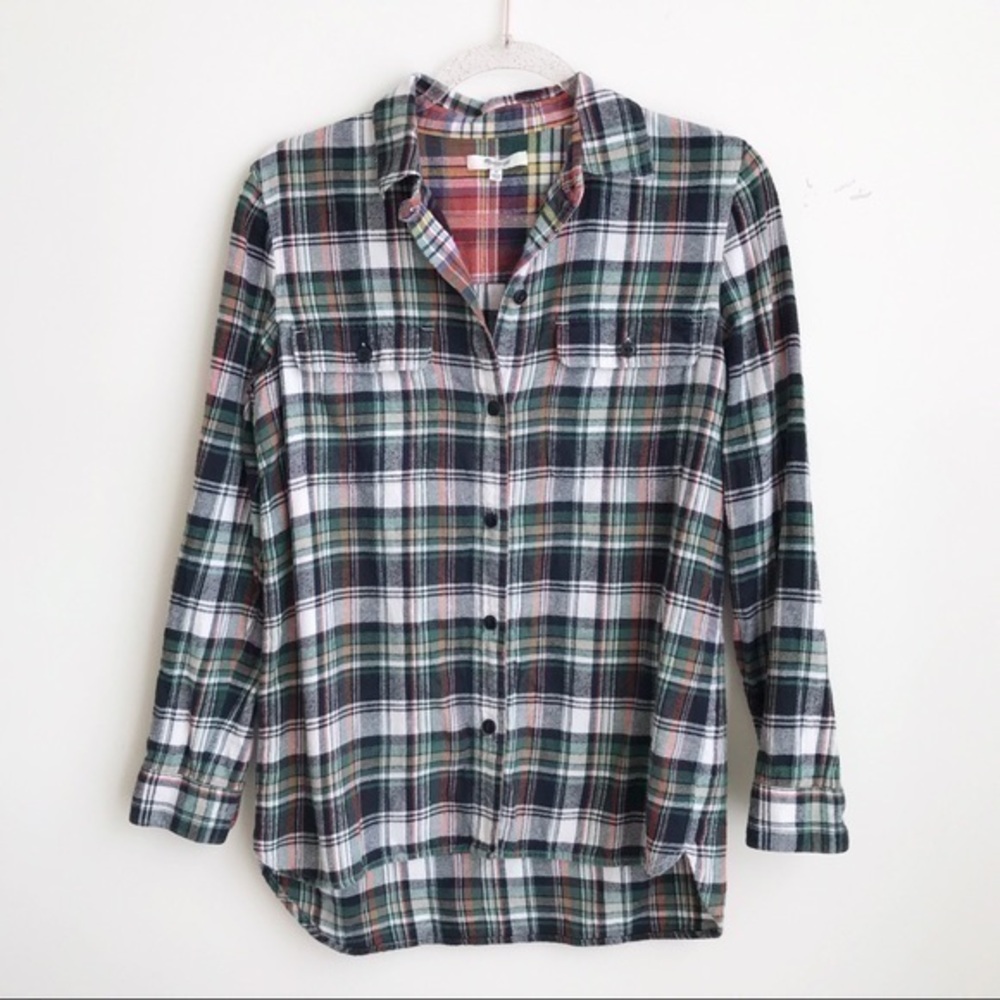 Madewell Plaid Flannel Button Front Shirt